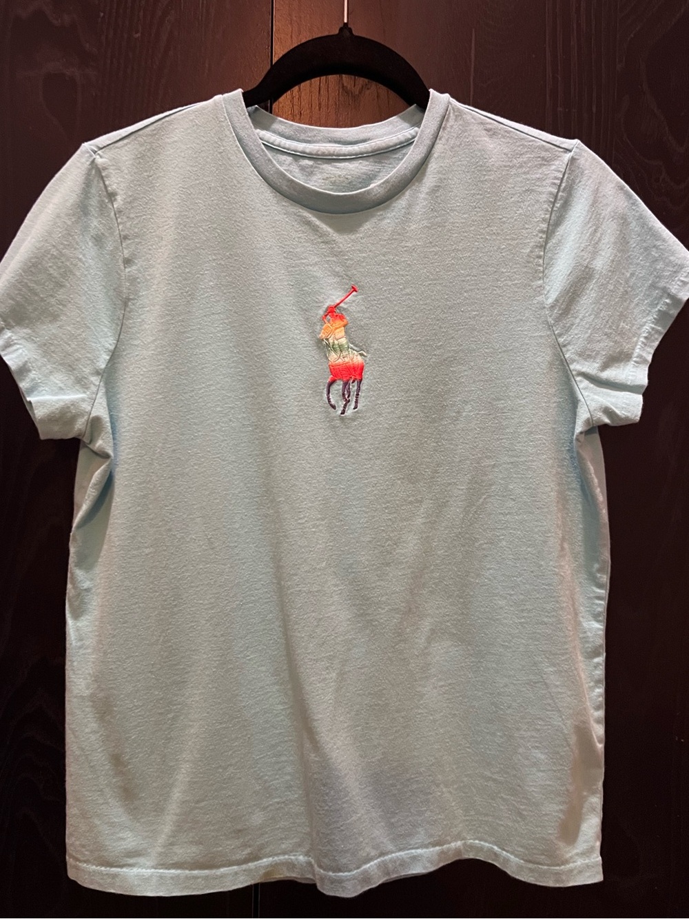 Light Blue Polo Ralph Lauren Crewneck Polo-Emblem T-Shirt